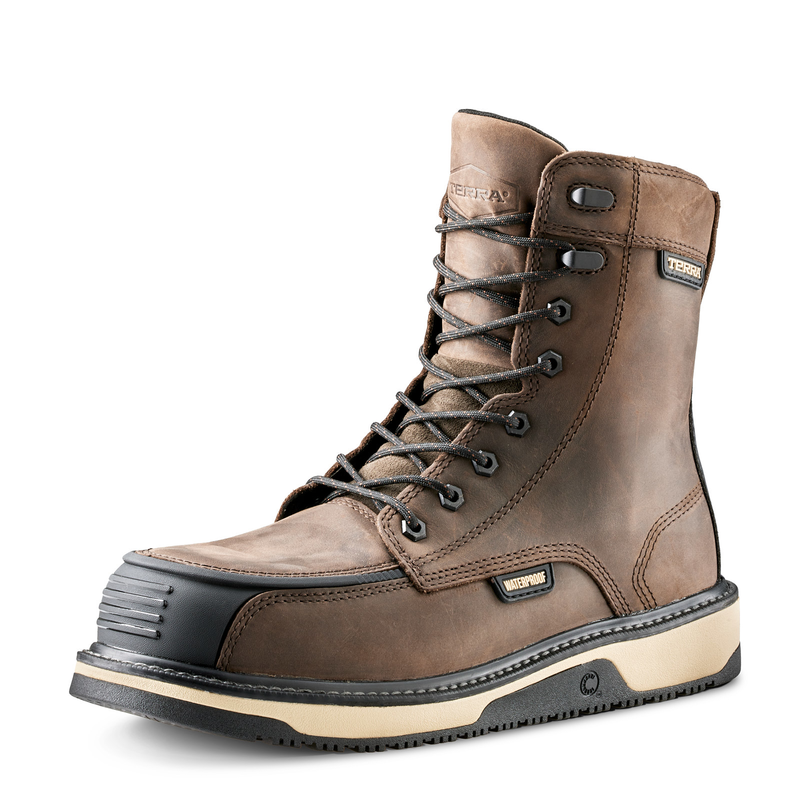 Men's Terra Ironstone 8" Waterproof Composite Toe Safety Work Boot image number 8