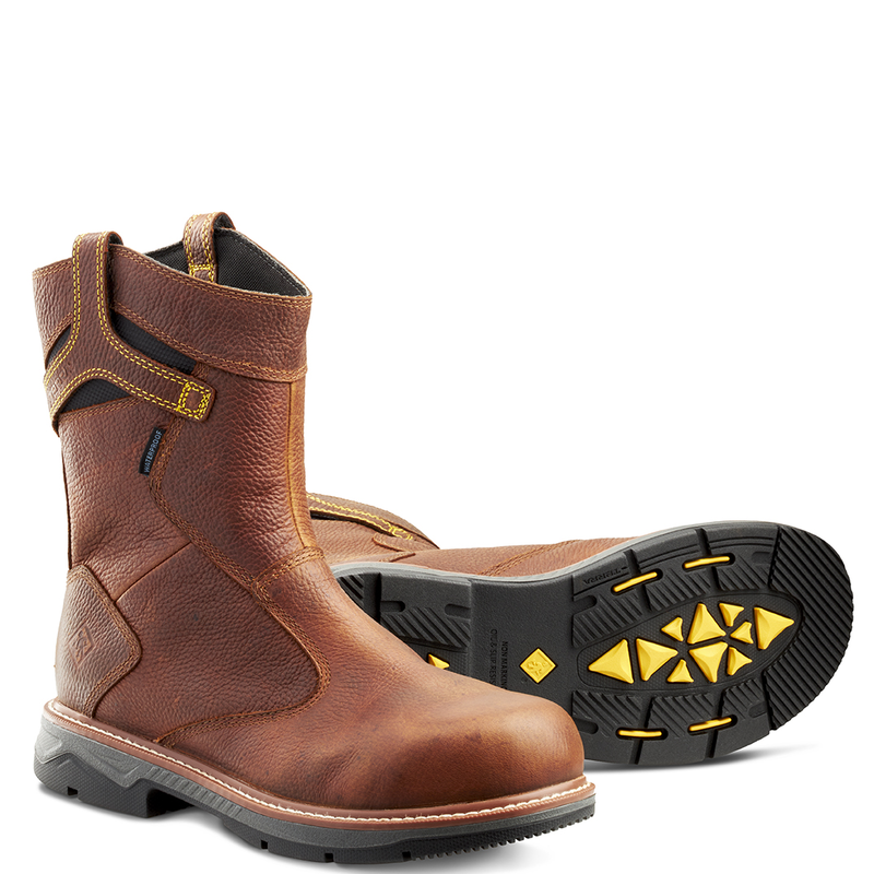 Slip on shop safety toe boots