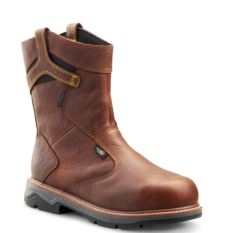 Men s Terra Patton Wellington Waterproof Aluminum Toe Pull On Safety Work Boot with Internal Met Guard Terra Footwear US